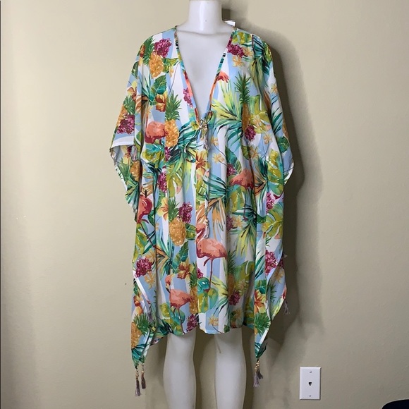 floral swim cover up